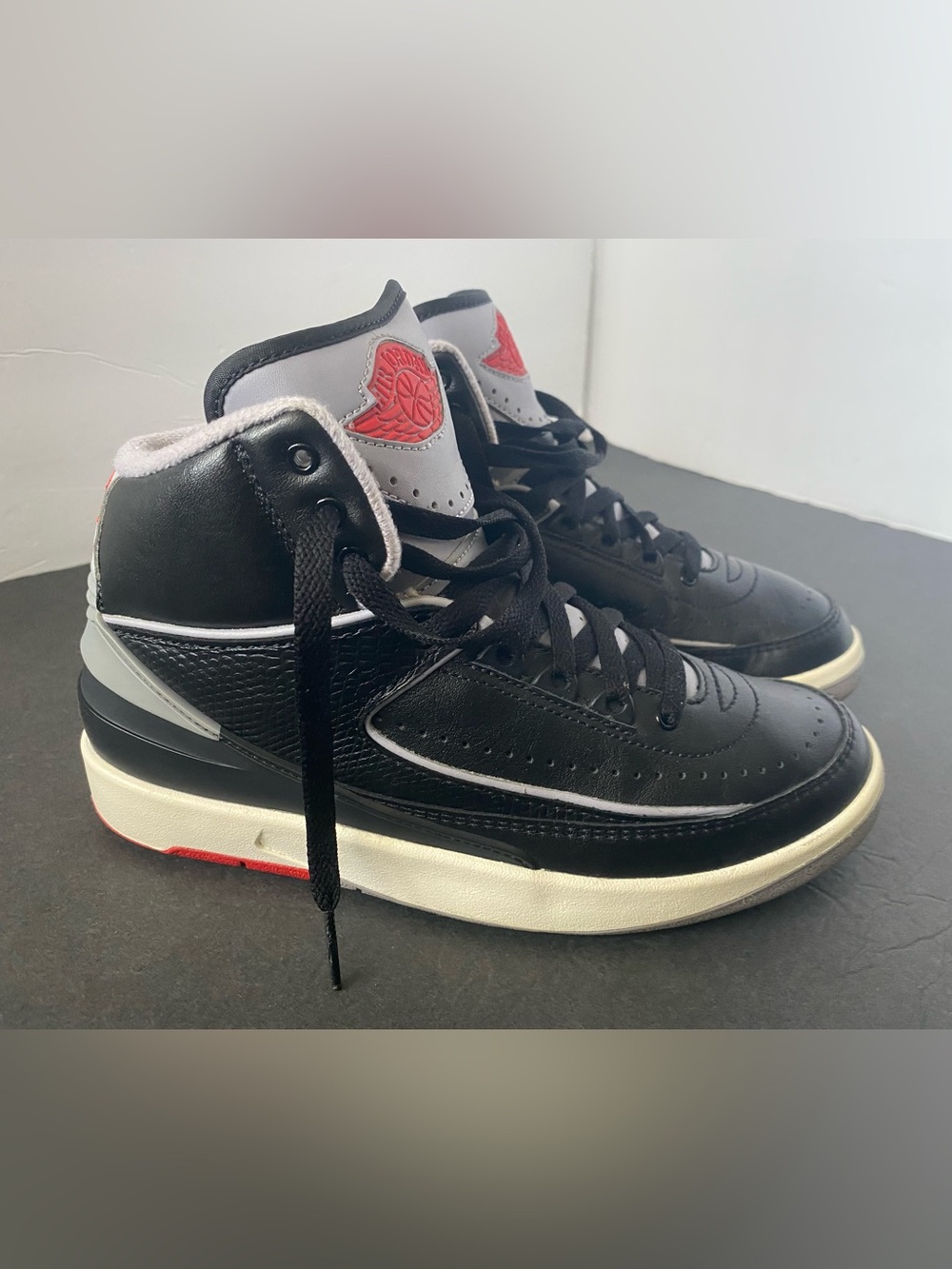 Jordan Black/Gray/Red High-Top Basketball Sneakers